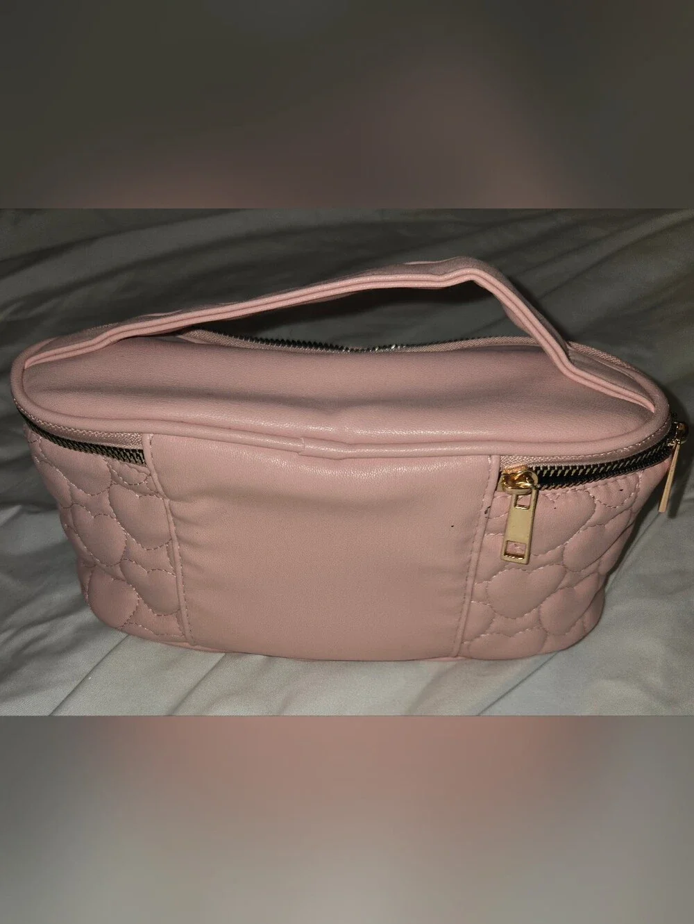 Pink Quilted Travel Bag & Jewelry Travel Case